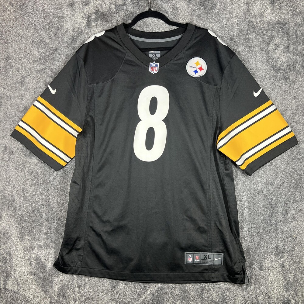 Pittsburgh Steelers Jersey Mens XL Black NFL Football Pickett 8 Nike On Field
